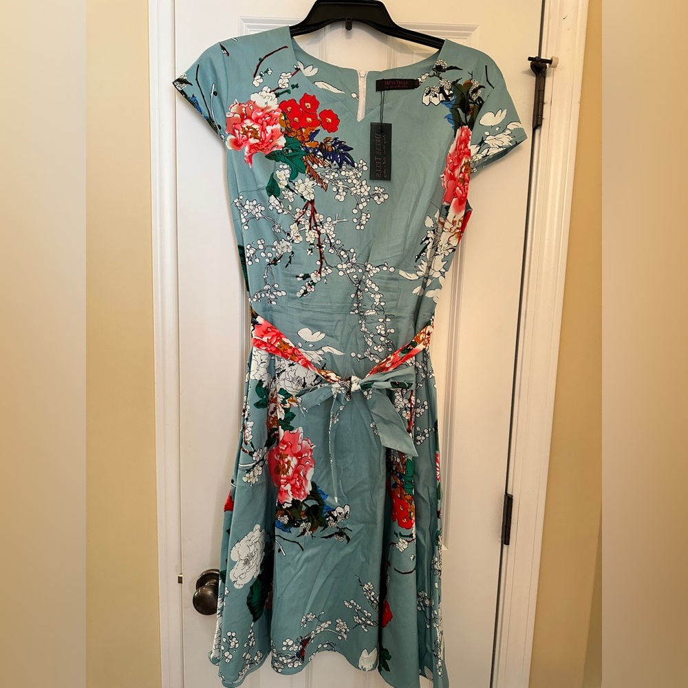 WOMEN’s Retro Floral Midi Dress By Dress Tells NWT